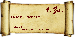 Ammer Zsanett névjegykártya
